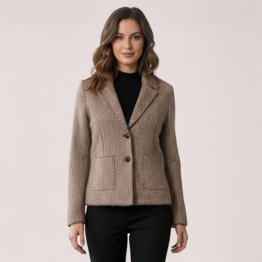 M Rachel Zoe Mauve Chevron Super Soft Knit Blazer Office Career Business